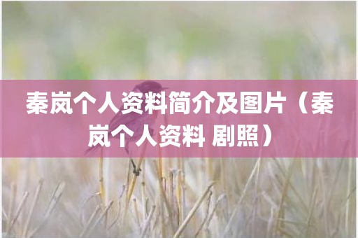 秦岚个人资料简介及图片（秦岚个人资料 剧照）