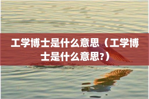 工学博士是什么意思（工学博士是什么意思?）