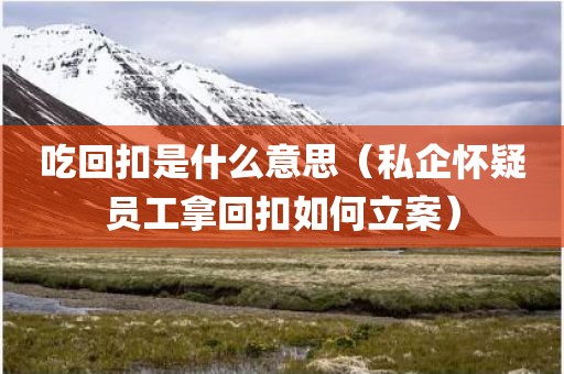 吃回扣是什么意思（私企怀疑员工拿回扣如何立案）