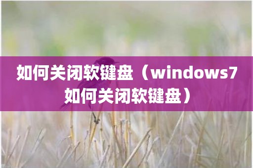 如何关闭软键盘（windows7如何关闭软键盘）