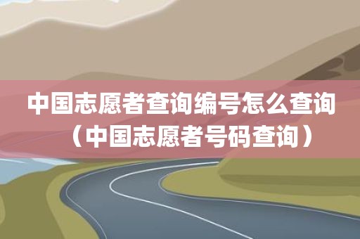 中国志愿者查询编号怎么查询（中国志愿者号码查询）