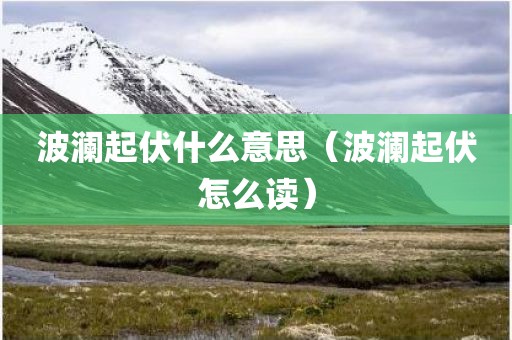 波澜起伏什么意思（波澜起伏怎么读）
