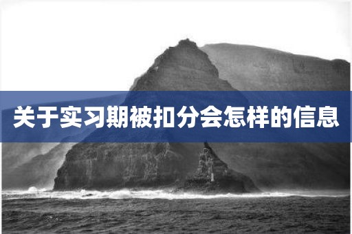 关于实习期被扣分会怎样的信息