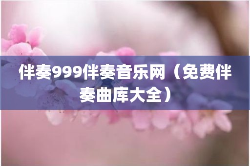 伴奏999伴奏音乐网（免费伴奏曲库大全）