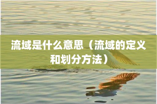 流域是什么意思（流域的定义和划分方法）
