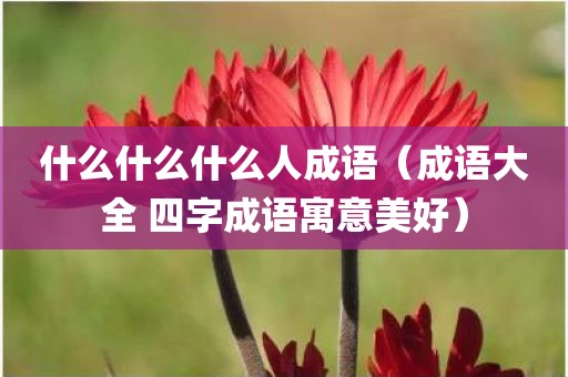 什么什么什么人成语（成语大全 四字成语寓意美好）