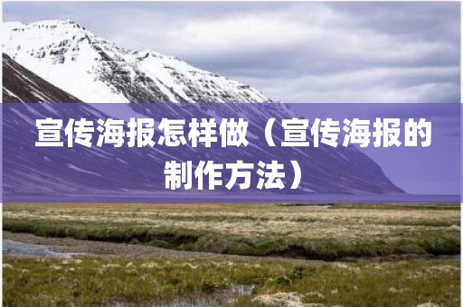 宣传海报怎样做（宣传海报的制作方法）
