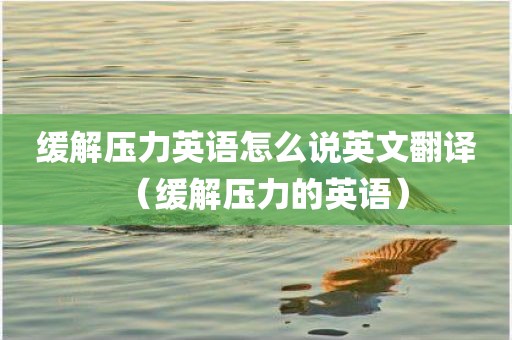 缓解压力英语怎么说英文翻译（缓解压力的英语）