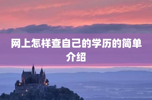网上怎样查自己的学历的简单介绍