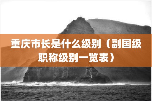 重庆市长是什么级别(副国级职称级别一览表)