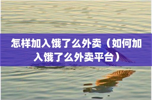 怎样加入饿了么外卖（如何加入饿了么外卖平台）