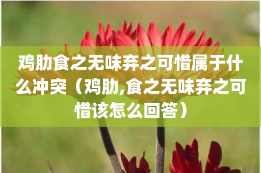 鸡肋食之无味弃之可惜属于什么冲突（鸡肋,食之无味弃之可惜该怎么回答）