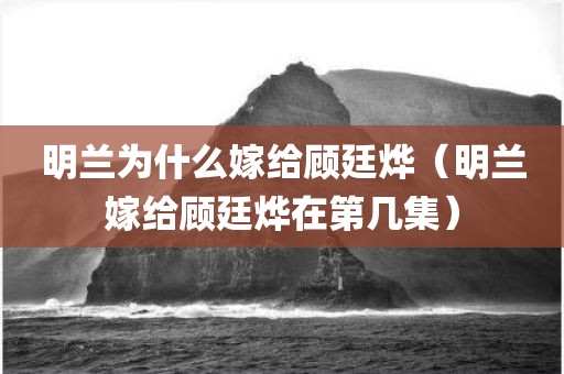 明兰为什么嫁给顾廷烨（明兰嫁给顾廷烨在第几集）