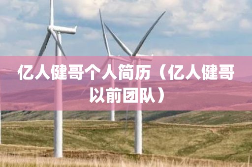亿人健哥个人简历（亿人健哥以前团队）