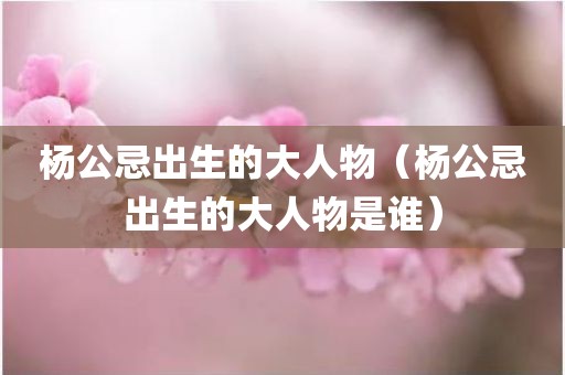 杨公忌出生的大人物（杨公忌出生的大人物是谁）
