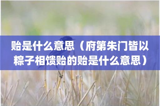 贻是什么意思（府第朱门皆以粽子相馈贻的贻是什么意思）