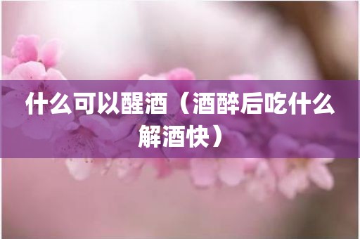什么可以醒酒（酒醉后吃什么解酒快）