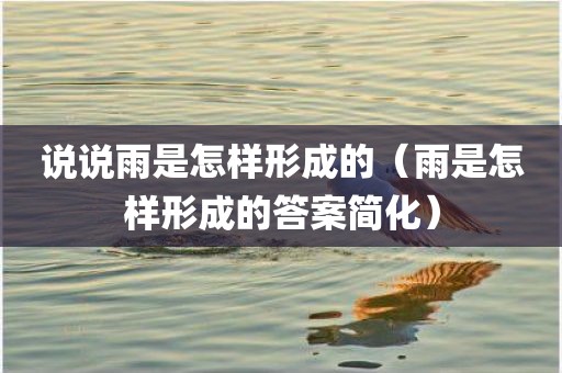 说说雨是怎样形成的（雨是怎样形成的答案简化）