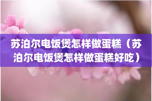 苏泊尔电饭煲怎样做蛋糕（苏泊尔电饭煲怎样做蛋糕好吃）
