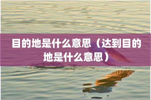 目的地是什么意思（达到目的地是什么意思）