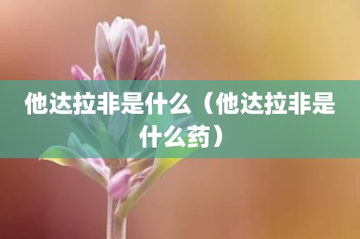 他达拉非是什么(他达拉非是什么药)