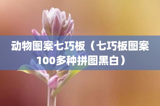 动物图案七巧板（七巧板图案100多种拼图黑白）