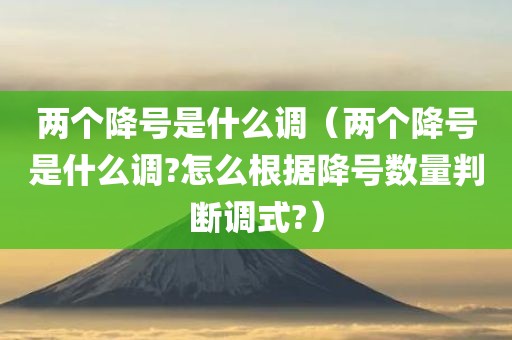 两个降号是什么调（两个降号是什么调?怎么根据降号数量判断调式?）