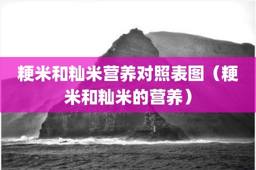 粳米和籼米营养对照表图（粳米和籼米的营养）
