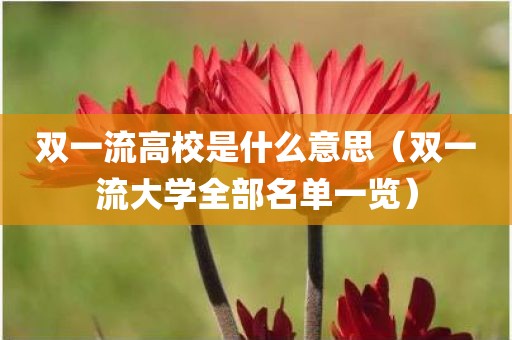双一流高校是什么意思(双一流大学全部名单一览)