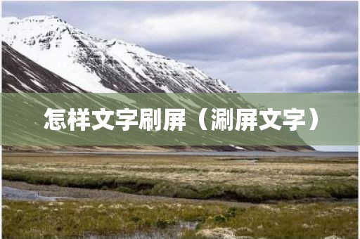 怎样文字刷屏（涮屏文字）