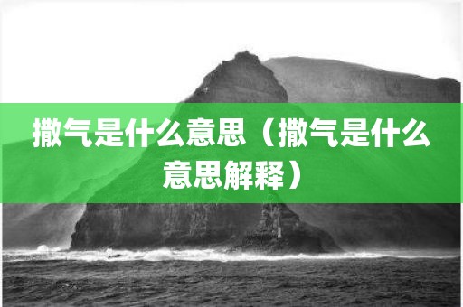 撒气是什么意思(撒气是什么意思解释)