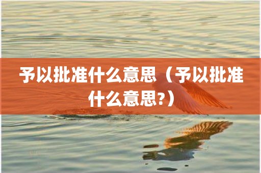 予以批准什么意思（予以批准什么意思?）