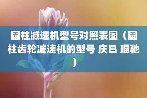 圆柱减速机型号对照表图（圆柱齿轮减速机的型号 庆昌 琨驰）