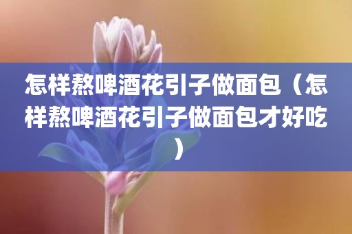 怎样熬啤酒花引子做面包（怎样熬啤酒花引子做面包才好吃）