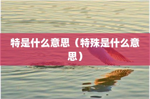 特是什么意思（特殊是什么意思）