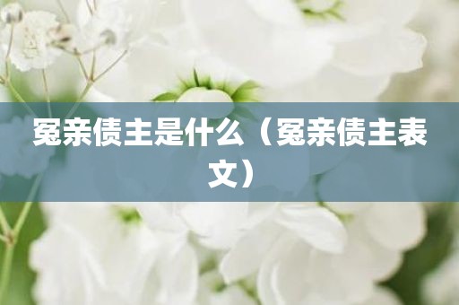 冤亲债主是什么（冤亲债主表文）