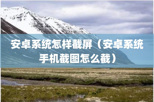 安卓系统怎样截屏（安卓系统手机截图怎么截）