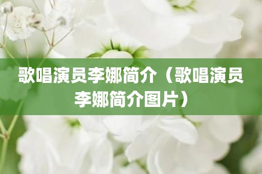 歌唱演员李娜简介（歌唱演员李娜简介图片）