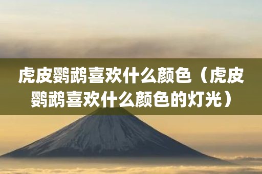 虎皮鹦鹉喜欢什么颜色（虎皮鹦鹉喜欢什么颜色的灯光）