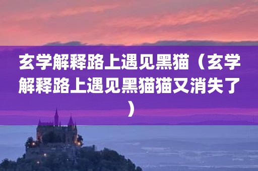 玄学解释路上遇见黑猫(玄学解释路上遇见黑猫猫又消失了)