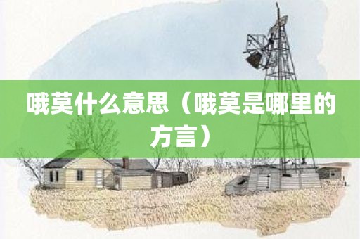 哦莫什么意思（哦莫是哪里的方言）