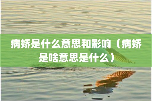 病娇是什么意思和影响（病娇是啥意思是什么）