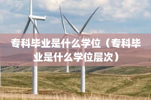专科毕业是什么学位（专科毕业是什么学位层次）