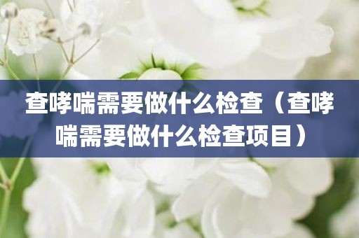 查哮喘需要做什么检查（查哮喘需要做什么检查项目）