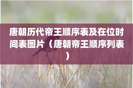 唐朝历代帝王顺序表及在位时间表图片（唐朝帝王顺序列表）