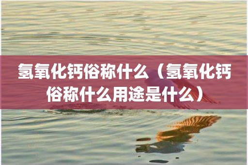 氢氧化钙俗称什么（氢氧化钙俗称什么用途是什么）