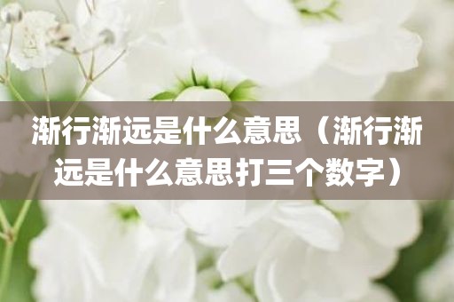 渐行渐远是什么意思(渐行渐远是什么意思打三个数字)