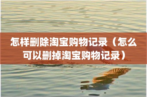 怎样删除淘宝购物记录（怎么可以删掉淘宝购物记录）