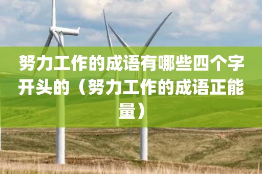 努力工作的成语有哪些四个字开头的（努力工作的成语正能量）