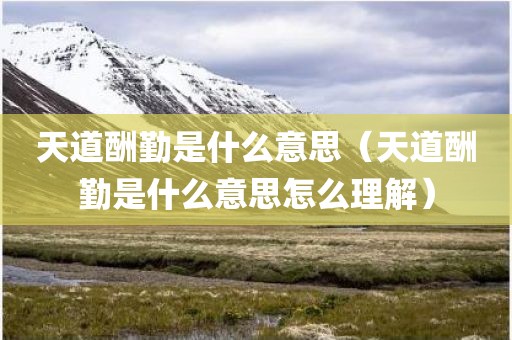 天道酬勤是什么意思（天道酬勤是什么意思怎么理解）